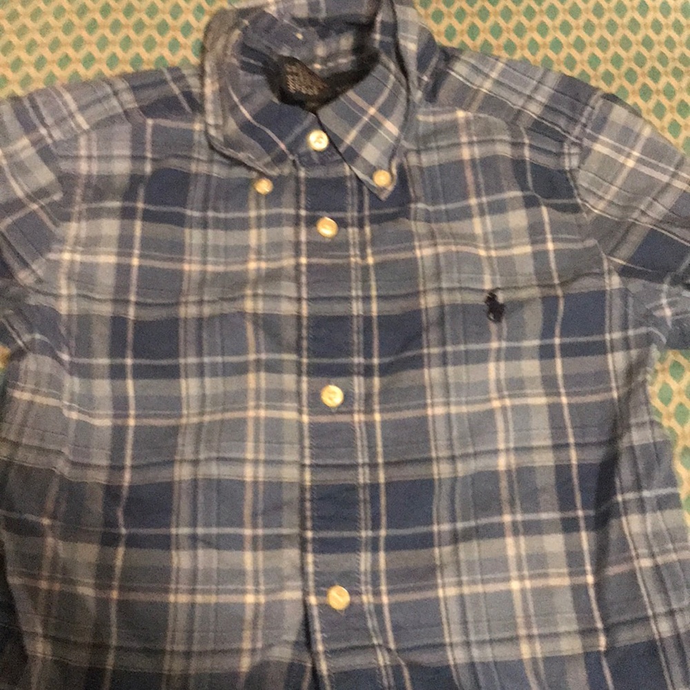 Baby blue polo with navy blue horse